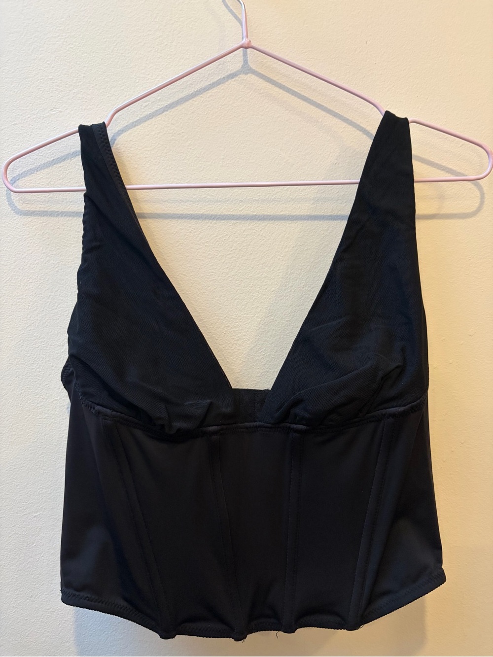 Glassons Black Corset-Style Crop Top